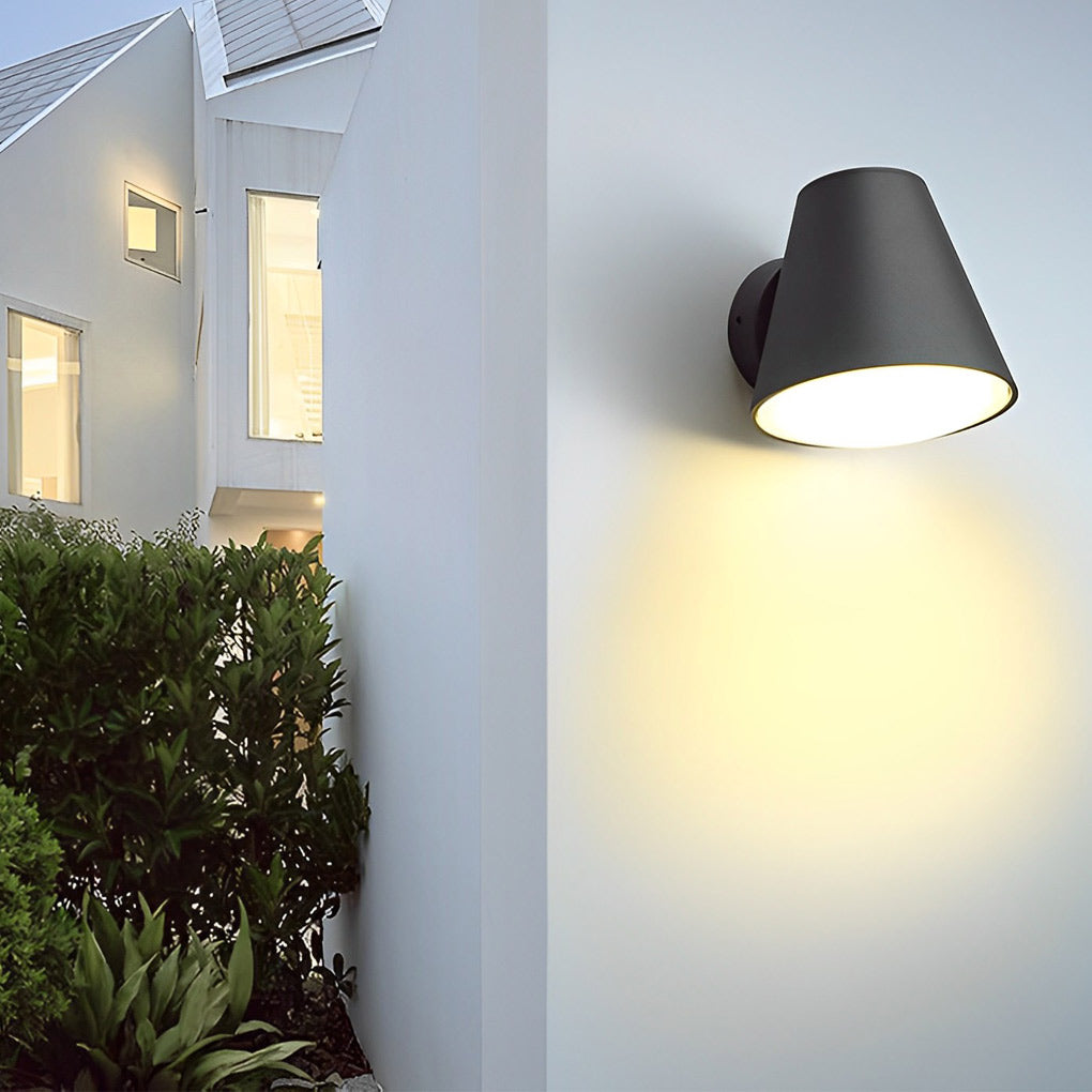 Cone Shape LED Waterproof Black Outdoor Wall Lamp Modern Exterior