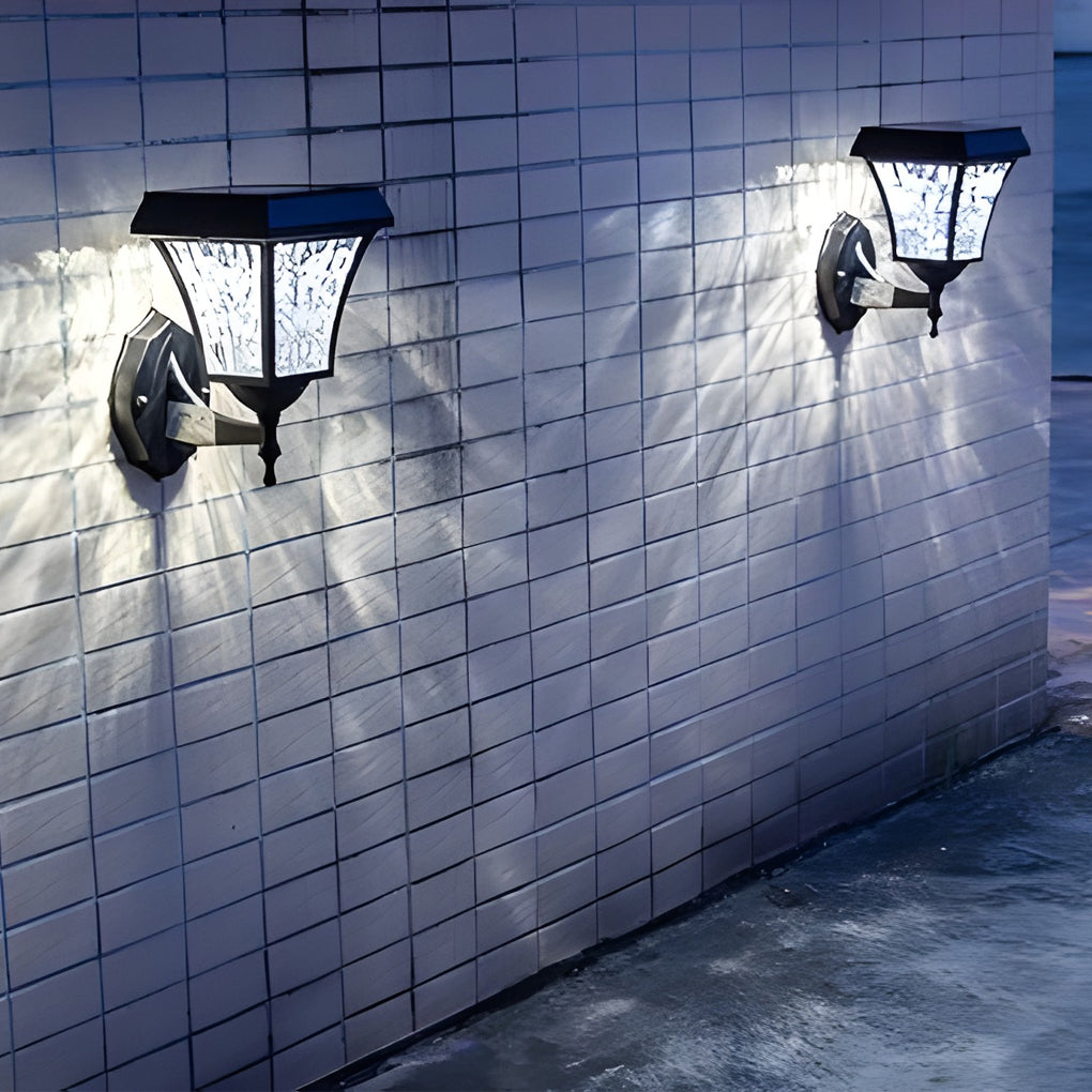 Solar LED Outdoor Wall Sconce with Touch Switch – Waterproof