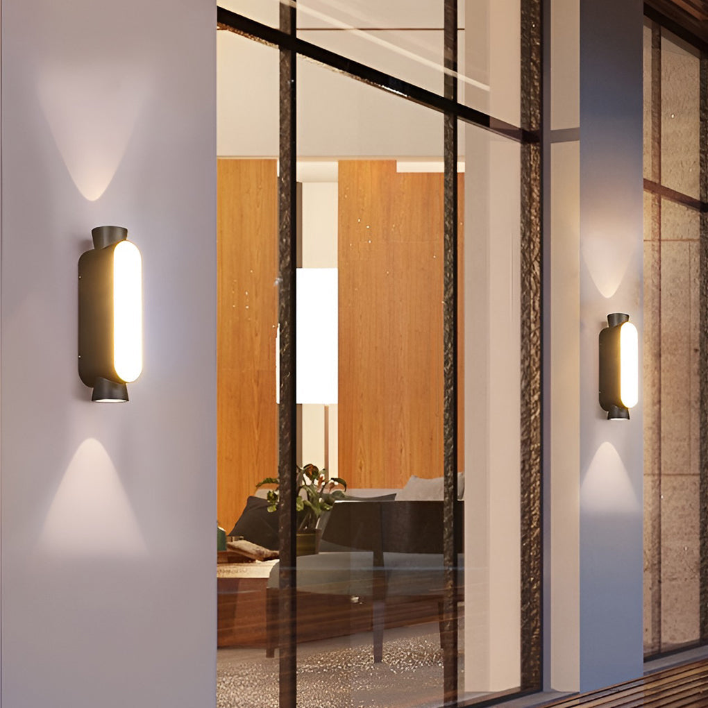Black Aluminum Up Down Outdoor Wall Sconce IP65 Waterproof LED