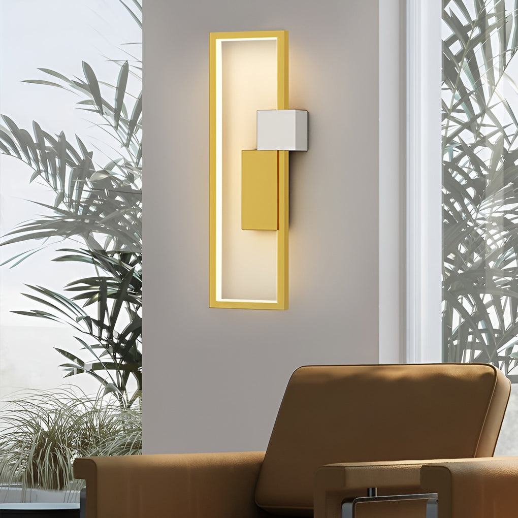 Modern Rectangular LED Wall Sconce with Three-Color Lighting