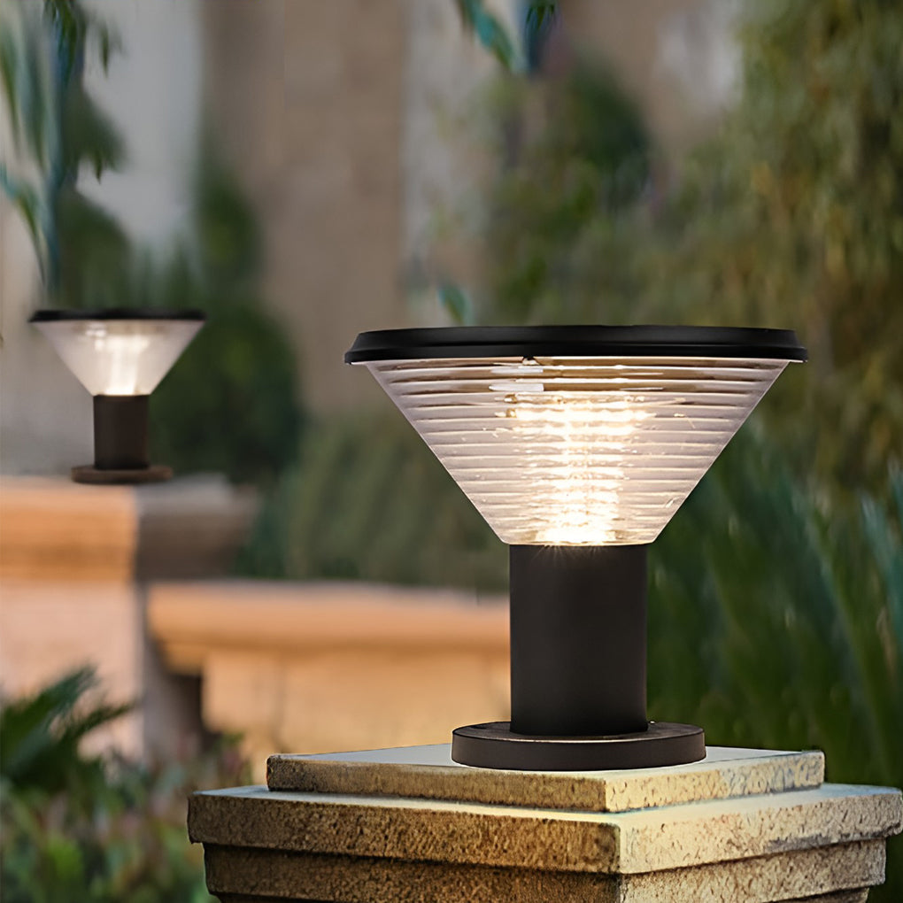 Solar Fence Post Light with Remote Control & Light Sensor