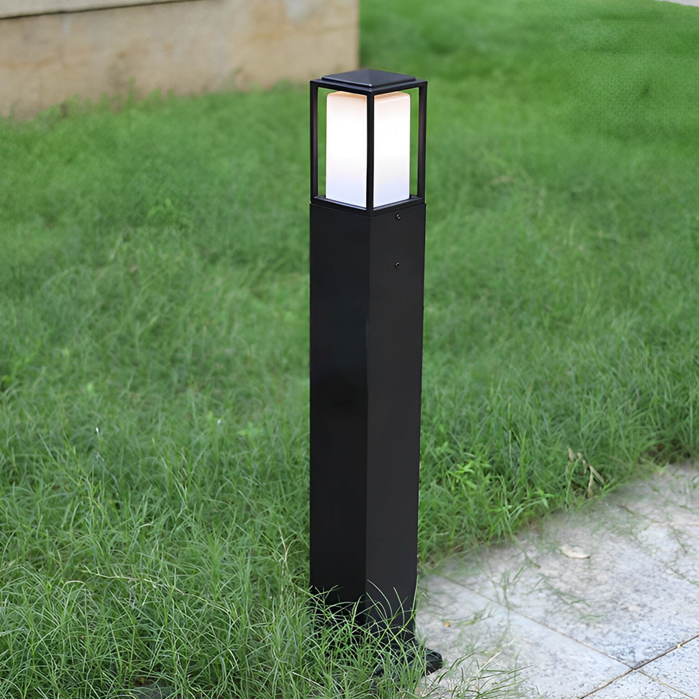 Modern Black Aluminum Bollard Path Light 31.5" Outdoor Garden