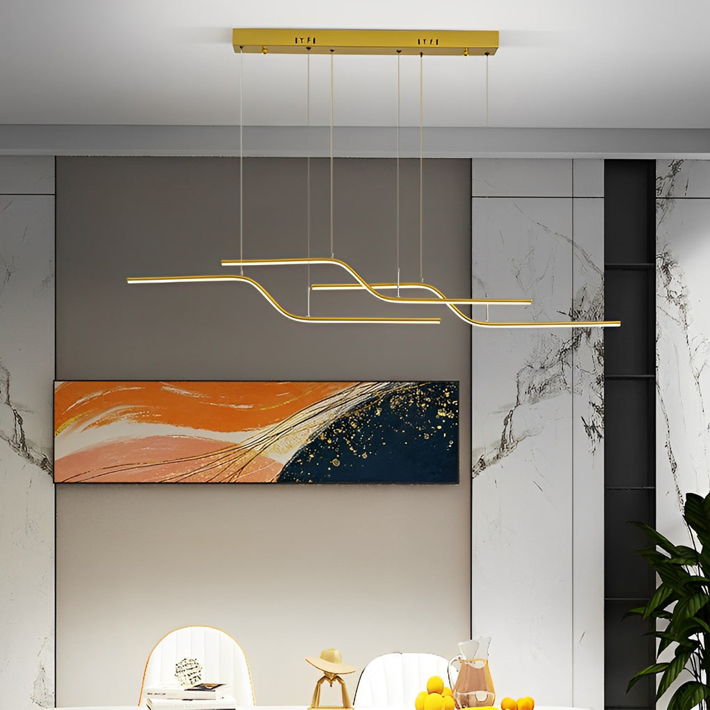 Modern Z-Line Dimmable LED Pendant Light with Remote Control