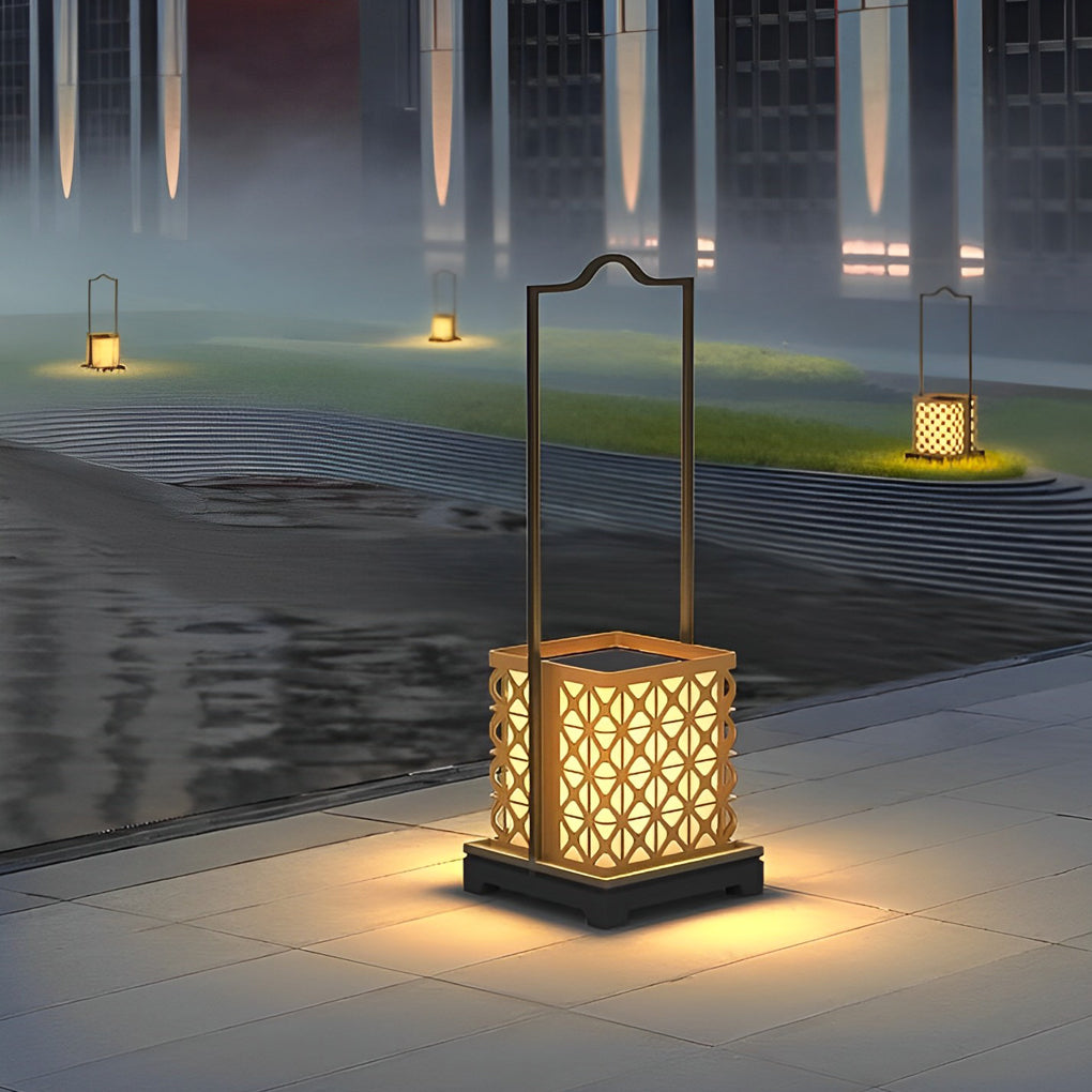 Modern Black LED Outdoor Solar Lawn Lamp with Waterproof Design