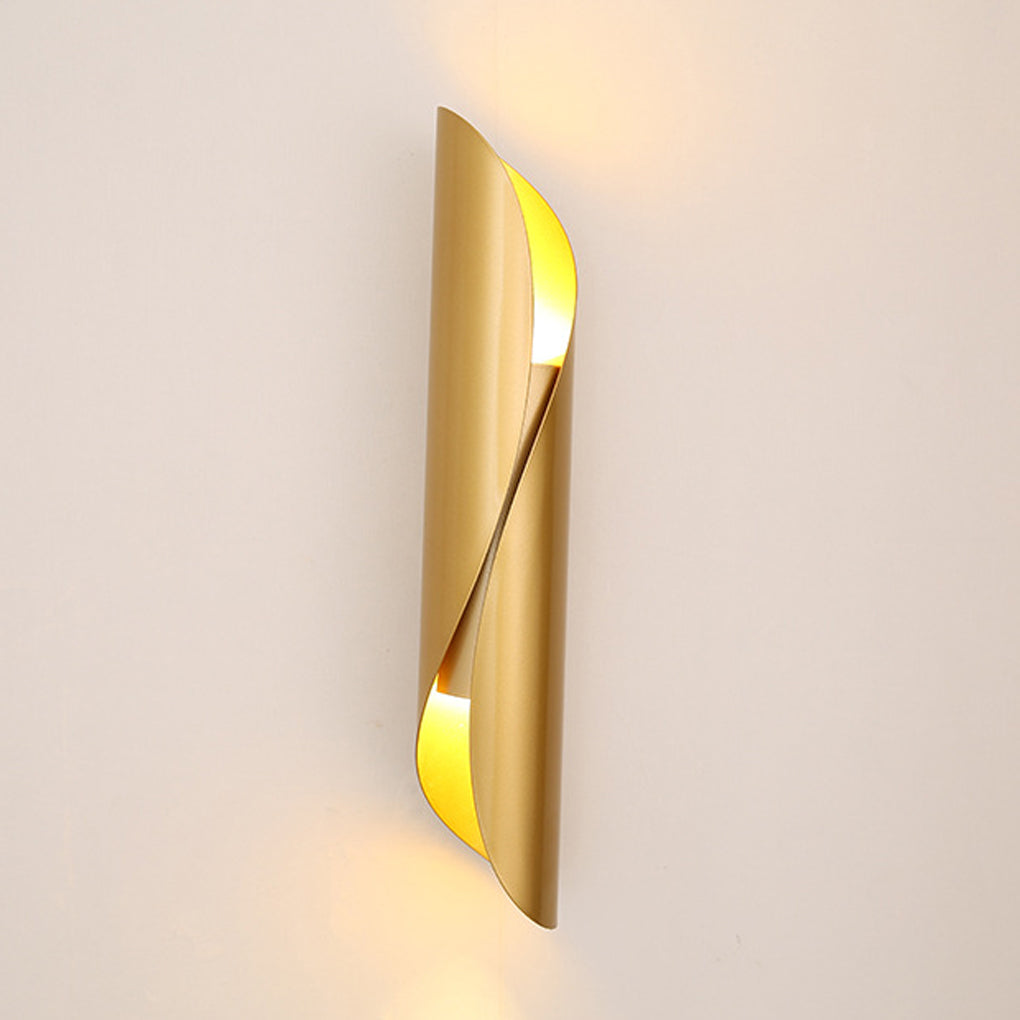 Modern Arc Wall Sconce – Industrial Metal Design with Gold Accent