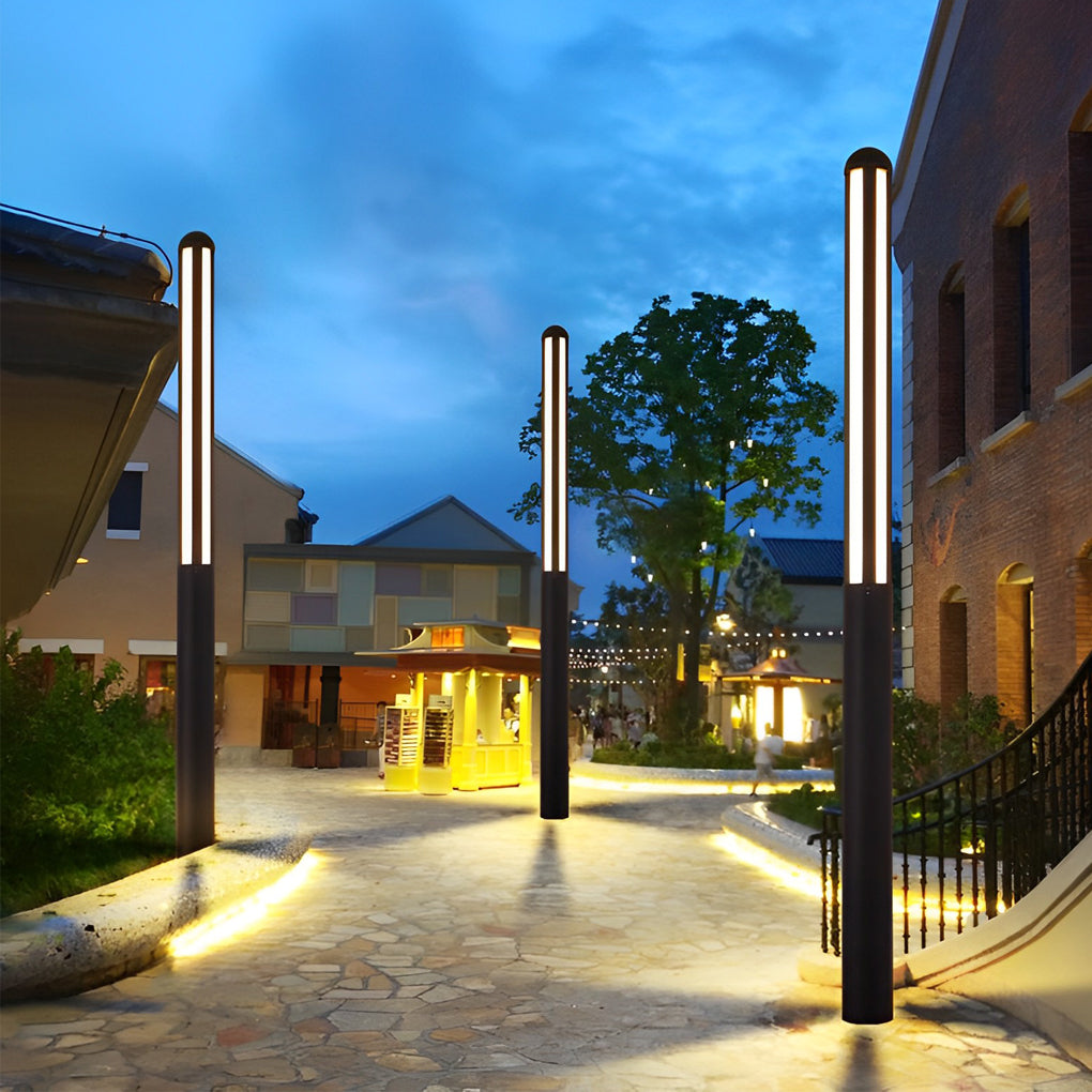 Modern Black Aluminum LED Bollard Light – Outdoor Waterproof