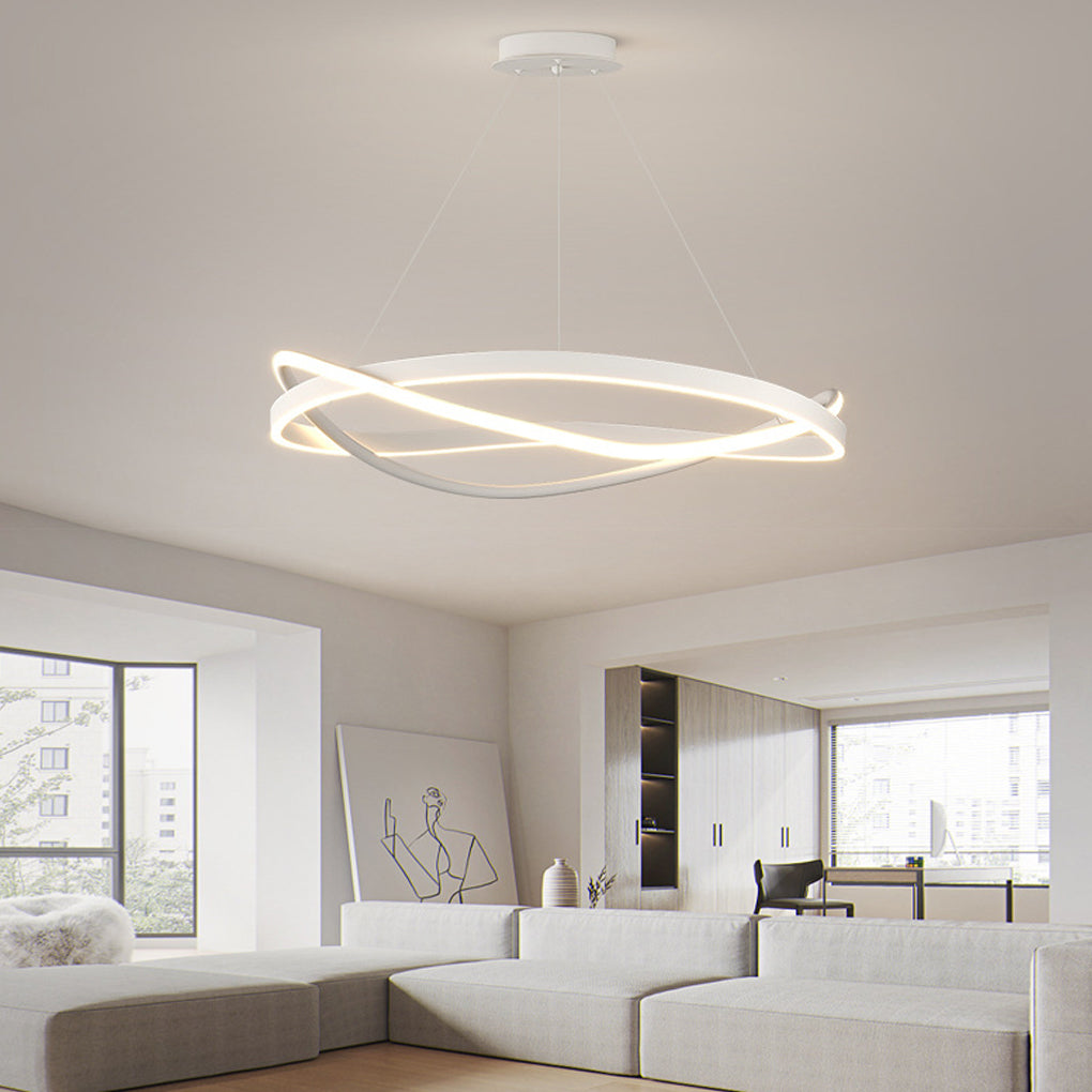 Wave Ring Chandelier Modern Dimmable LED Pendant Light