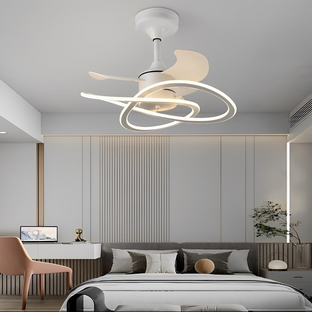 Modern Bladeless Ceiling Fan with LED Light & Remote Control