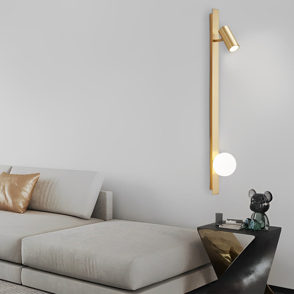 Modern Black Gold LED Wall Sconce with Adjustable Spotlight