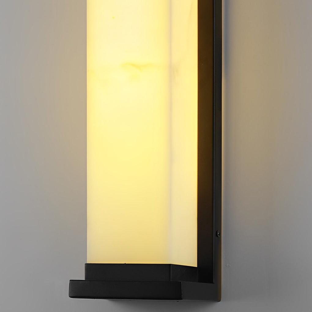 Modern Waterproof Outdoor Wall Light - Stainless Steel & Marble