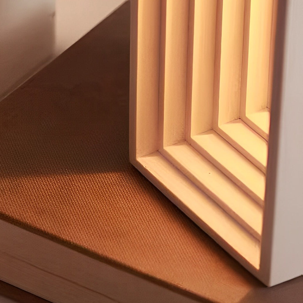 Modern Concrete Rectangle LED Table Lamp with USB Charging Port
