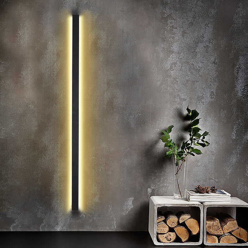 Linear LED Waterproof Outdoor Wall Light Black Minimalist Metal