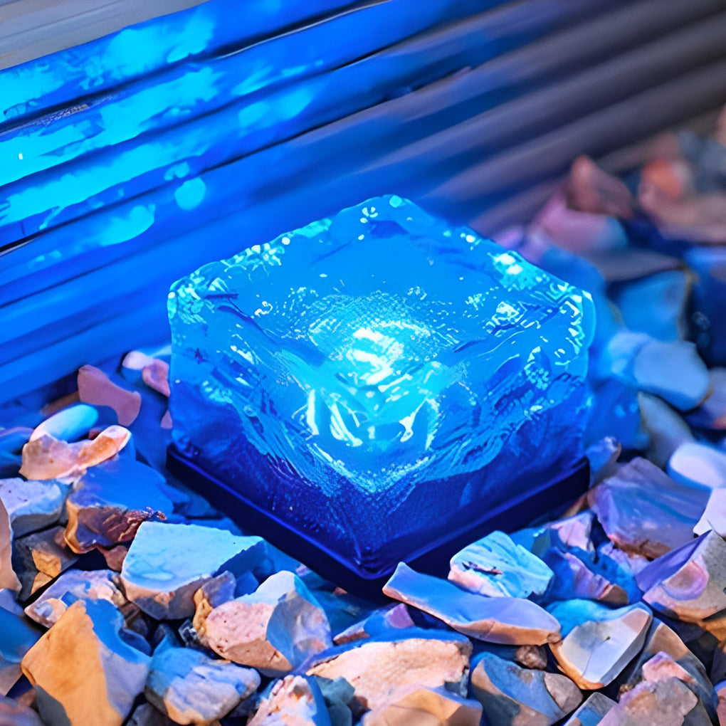Solar Ice Cube Step Lights Modern Outdoor Deck Pathway Lighting