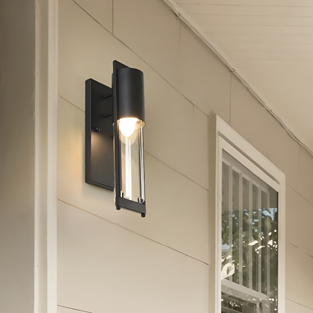 Industrial Glass Outdoor Wall Sconce Waterproof Antique Black