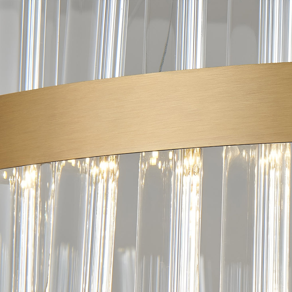 Modern Crystal Round Chandelier with 3-Step Dimmable LED