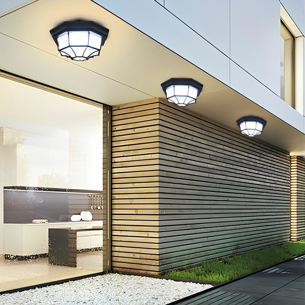 Modern Outdoor LED Flush Mount Ceiling Light - Waterproof Aluminum