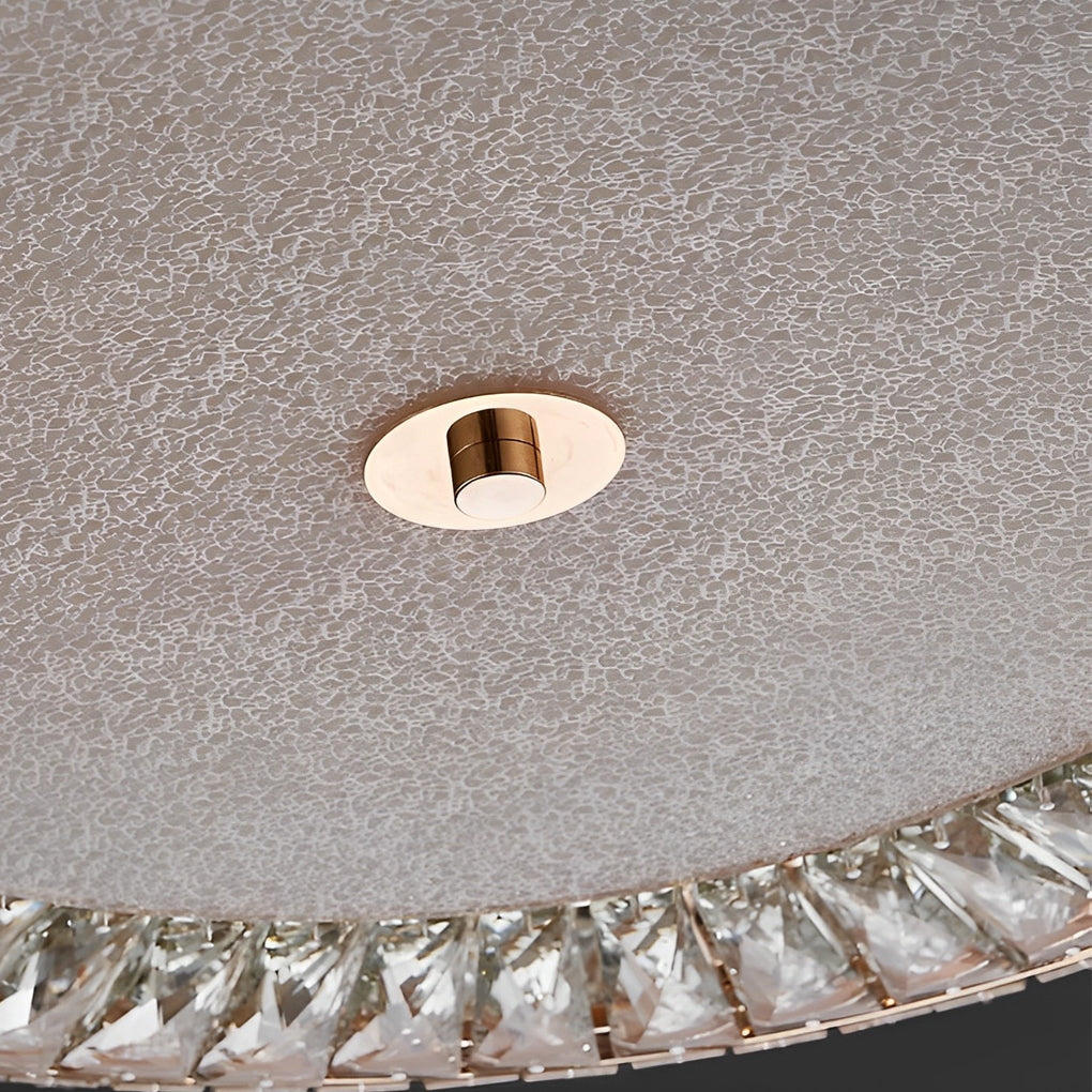 Crystal Glass Flush Mount Ceiling Light with 3-Step Dimming