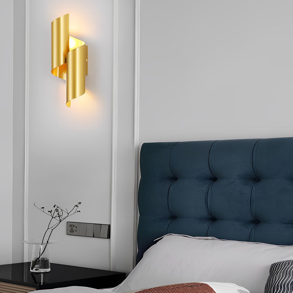 Geometric Up Down Wall Sconce Set - Modern Metal Lighting (2pcs)