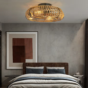 Rattan Bladeless Ceiling Fan Light with Remote Control