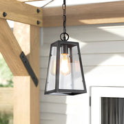 Waterproof Iron Glass Outdoor Pendant Light - Modern Black 6W LED