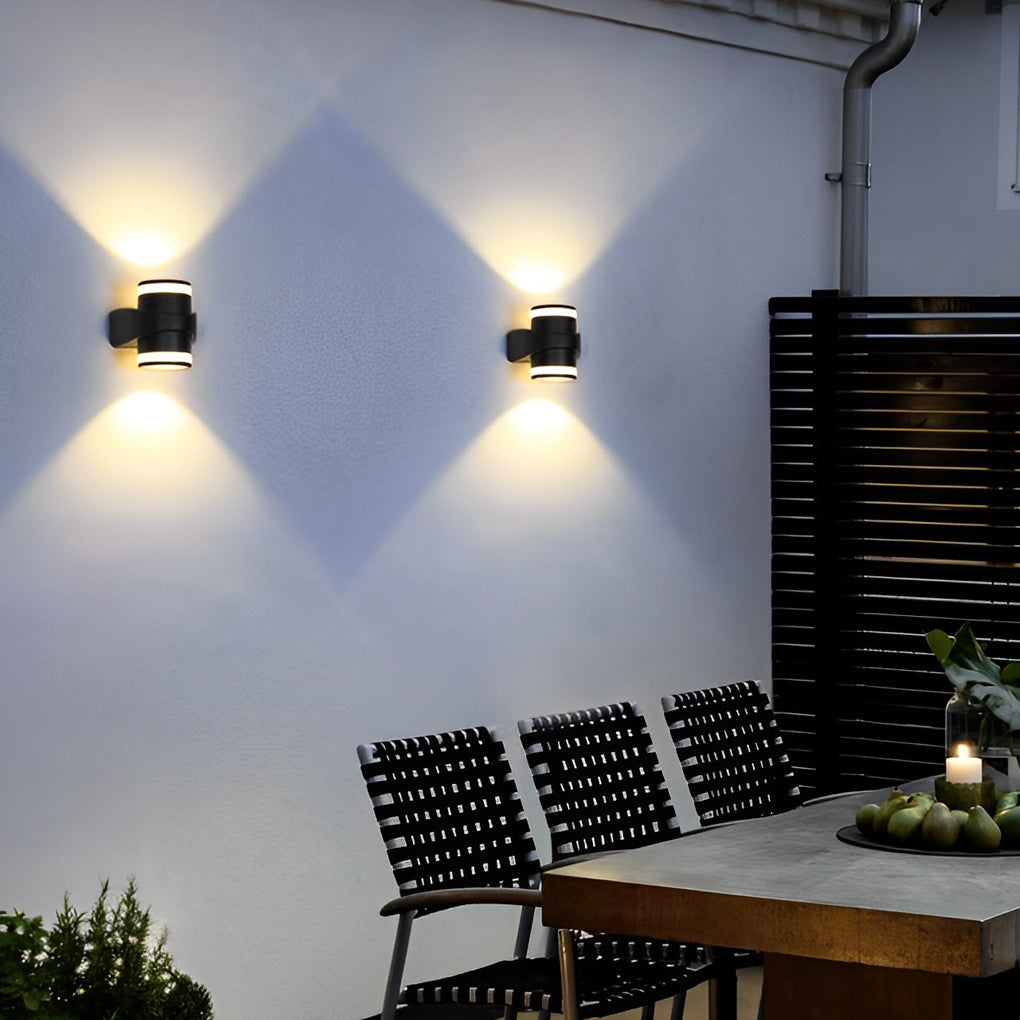 Modern LED Outdoor Wall Light - Black Aluminum Waterproof Sconce