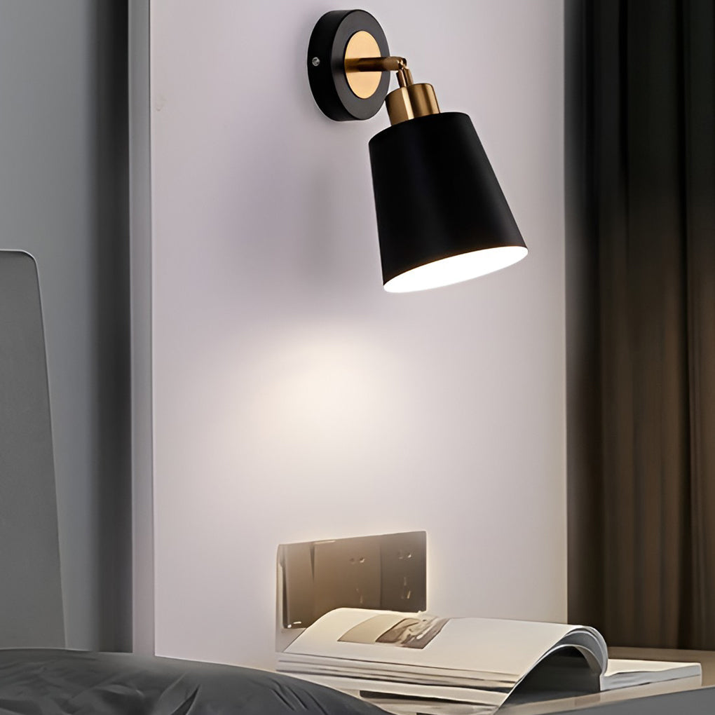 Adjustable Black & Gold Wall Sconce with 3-Step Dimming