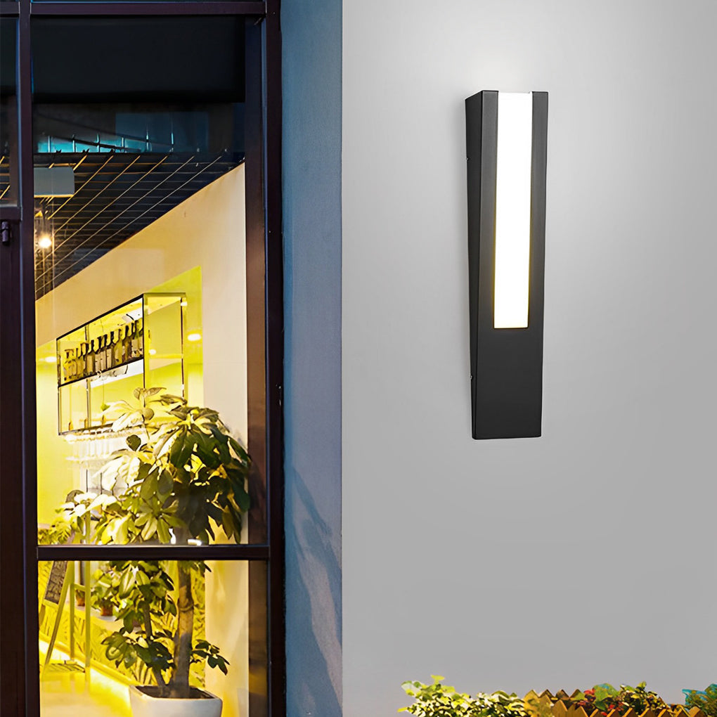 Modern LED Outdoor Wall Light Black Waterproof Stainless Steel