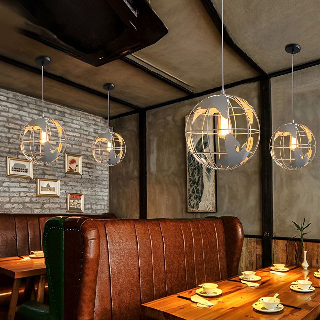 Globe Iron Pendant Light - Modern Retro Industrial Chandelier