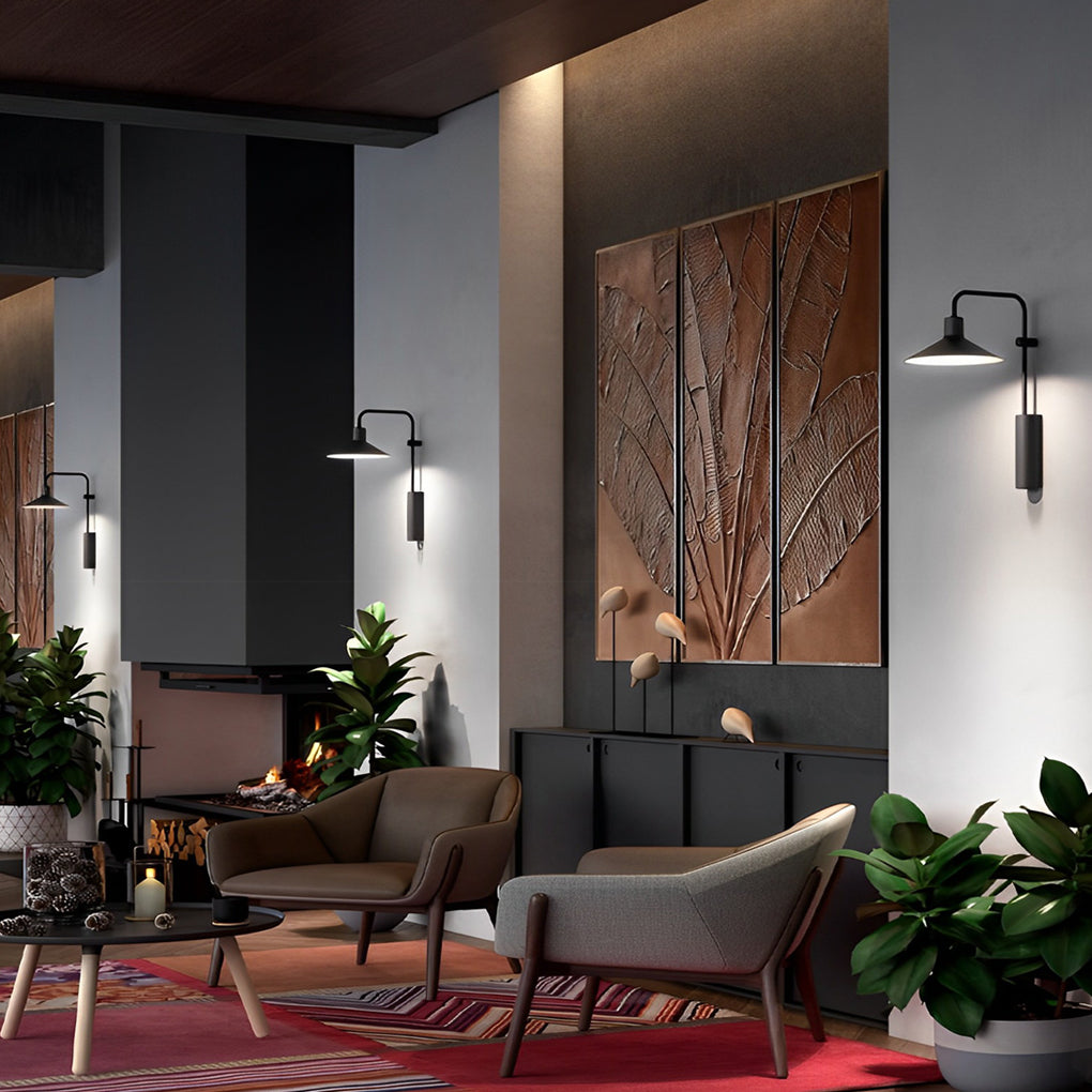 Modern Waterproof LED Outdoor Wall Sconce with Swing Arm