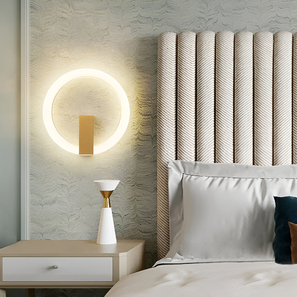 Modern Dimmable LED Circle Wall Sconce with Remote Control
