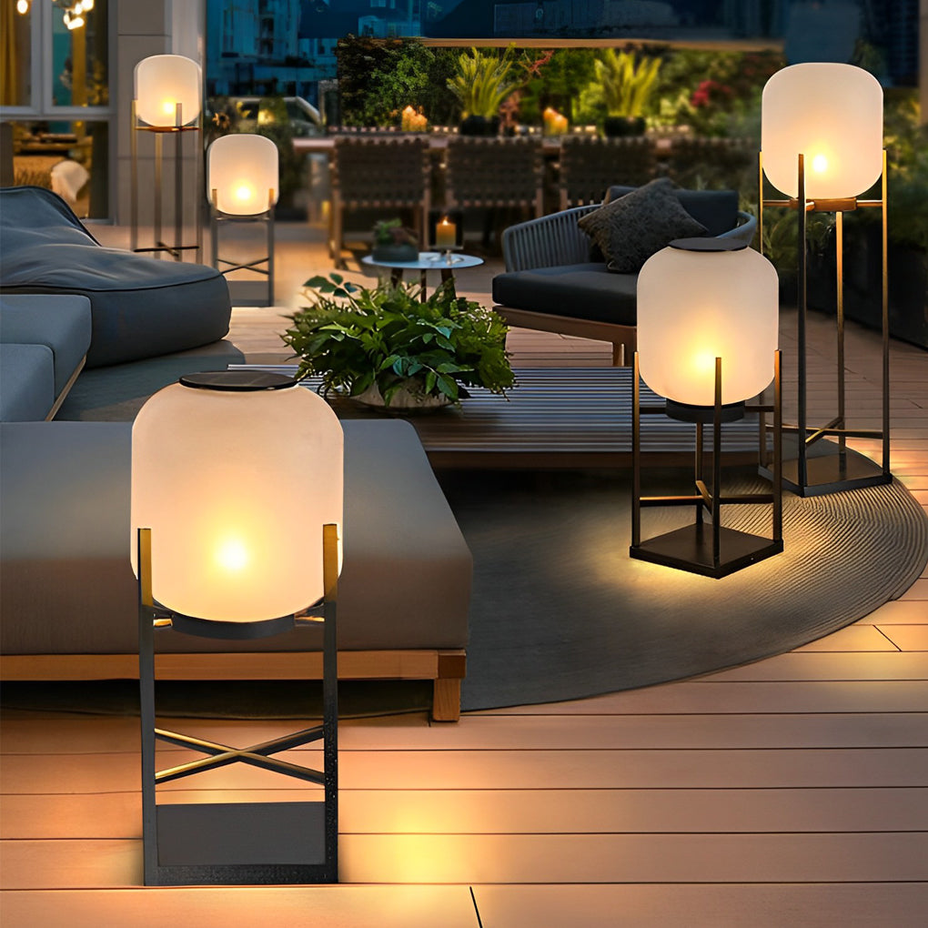 Modern Outdoor LED Floor Lamp with Stainless Steel Frame