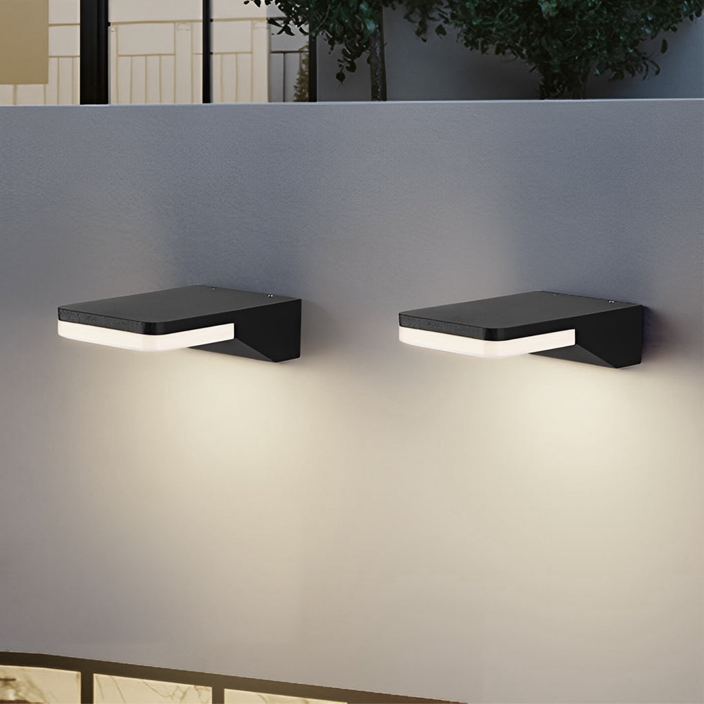 Modern Rectangular LED Outdoor Wall Sconce Black Waterproof
