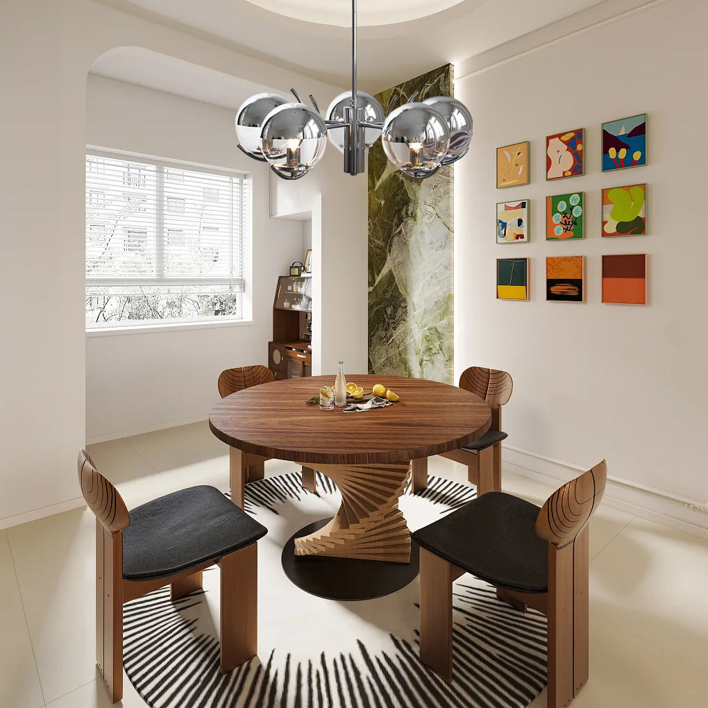 Modern Glass Globe Chandelier - 4/5 Lights Nordic Iron Design