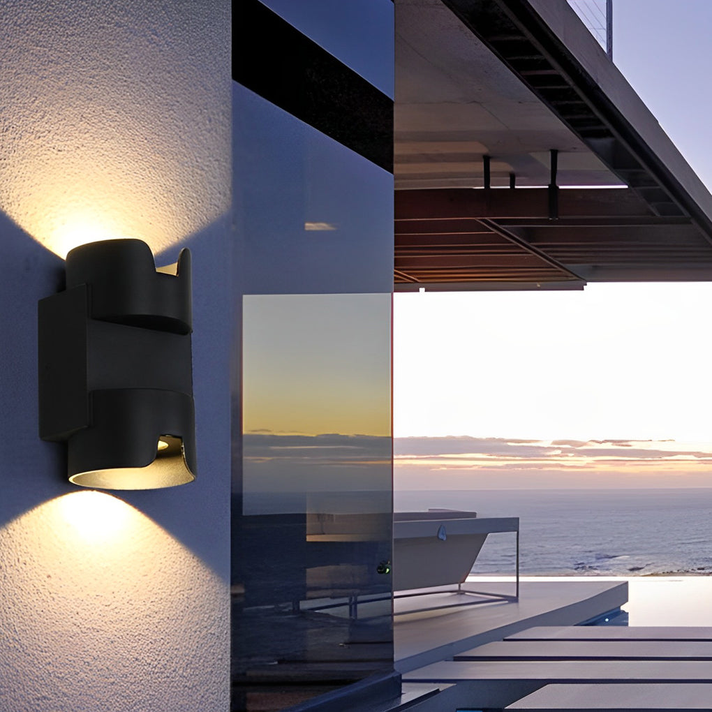 Modern Black Aluminum Waterproof Up Down LED Outdoor Wall Light