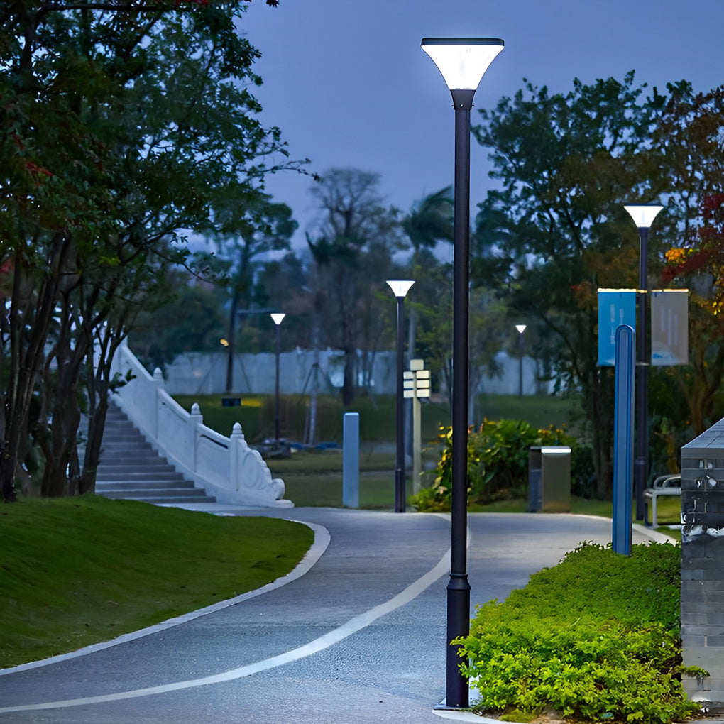 Modern Solar Garden Lamp Post with Remote Control - Waterproof