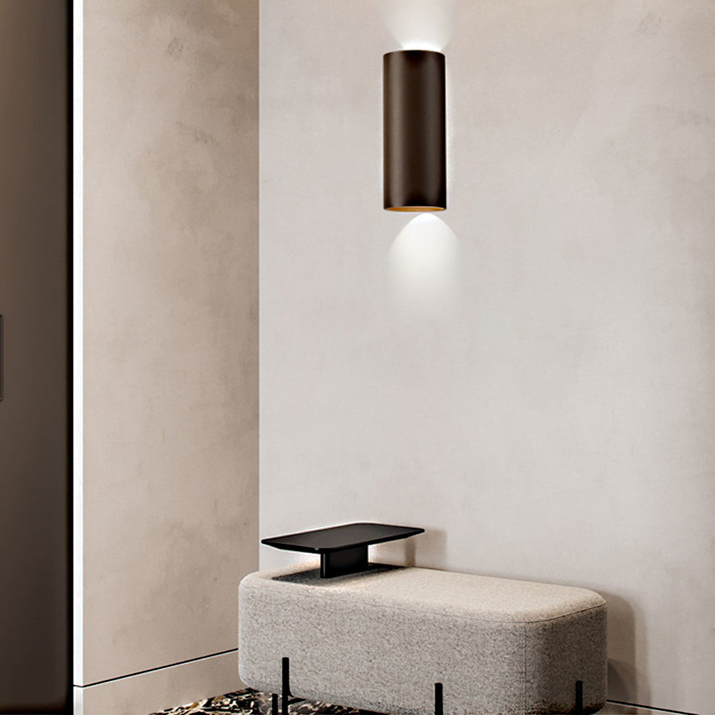Cylindrical Up Down Wall Washer Light Modern Iron Sconce