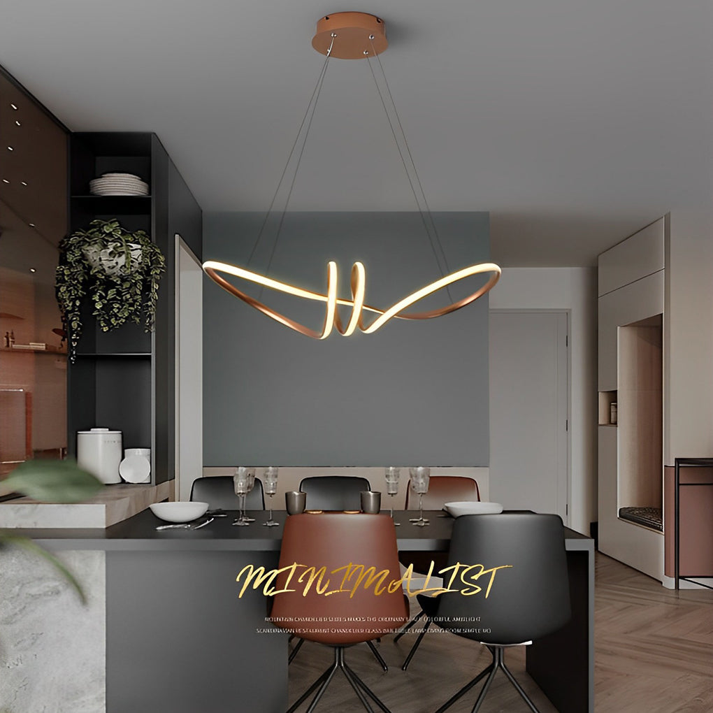 Modern Wave Pendant Light Nordic Acrylic Aluminum Chandelier