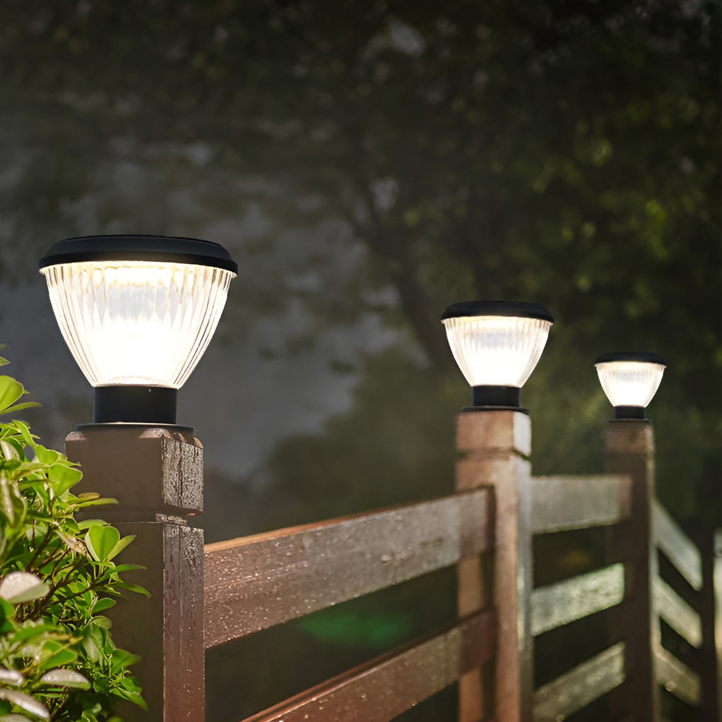 Solar LED Post Cap Light - Modern Aluminum Pillar Light for Outdoor