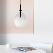 Modern Glass Iron LED Pendant Light – Black Nordic Ceiling Lamp