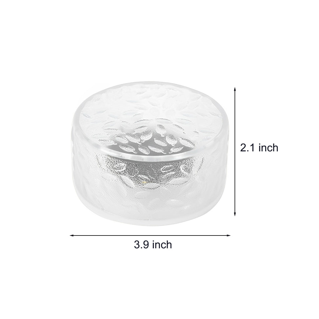 Solar LED Round Ice Brick Step Lights - Set of 4 (Modern Outdoor)