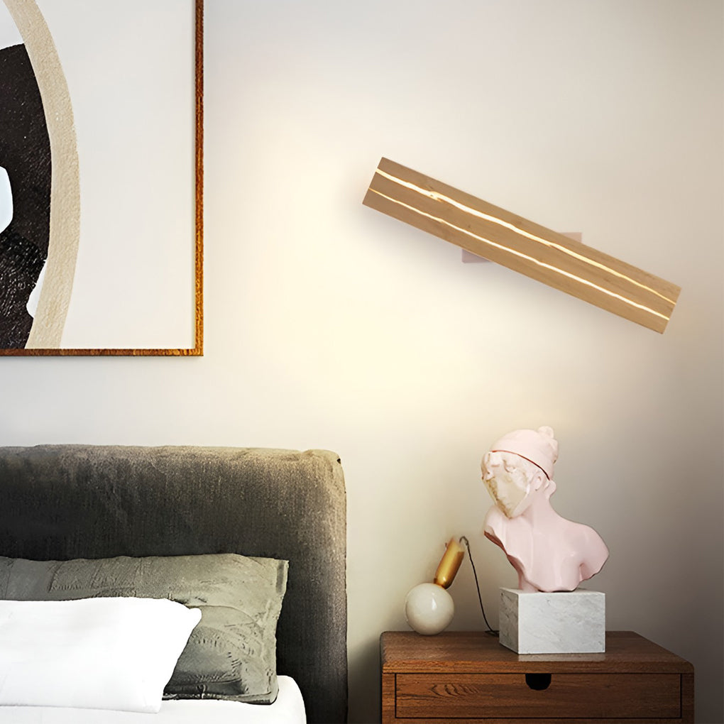 Adjustable Wood LED Wall Lamp with 3-Step Dimming