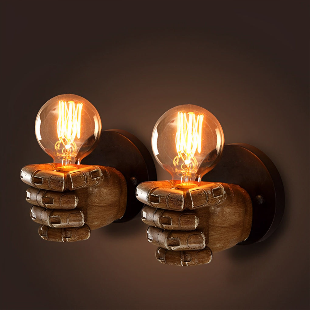 Resin Fist Wall Sconce – Industrial Retro Style Lighting
