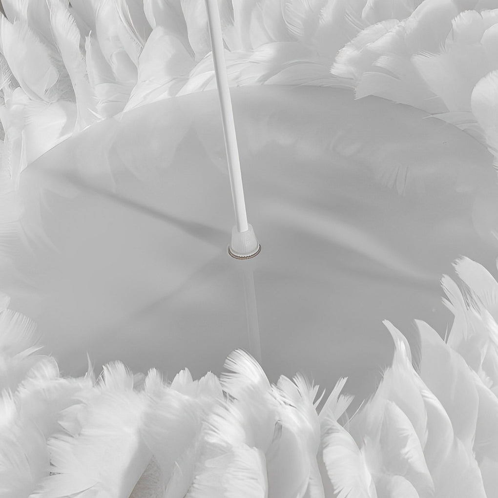 Modern Feather Pendant Light with Acrylic Shade White