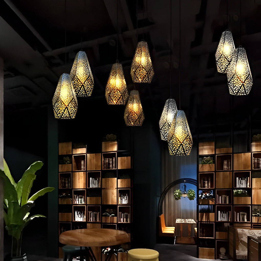 Hollow Gourd Pendant Light - Modern Stainless Steel Chandelier