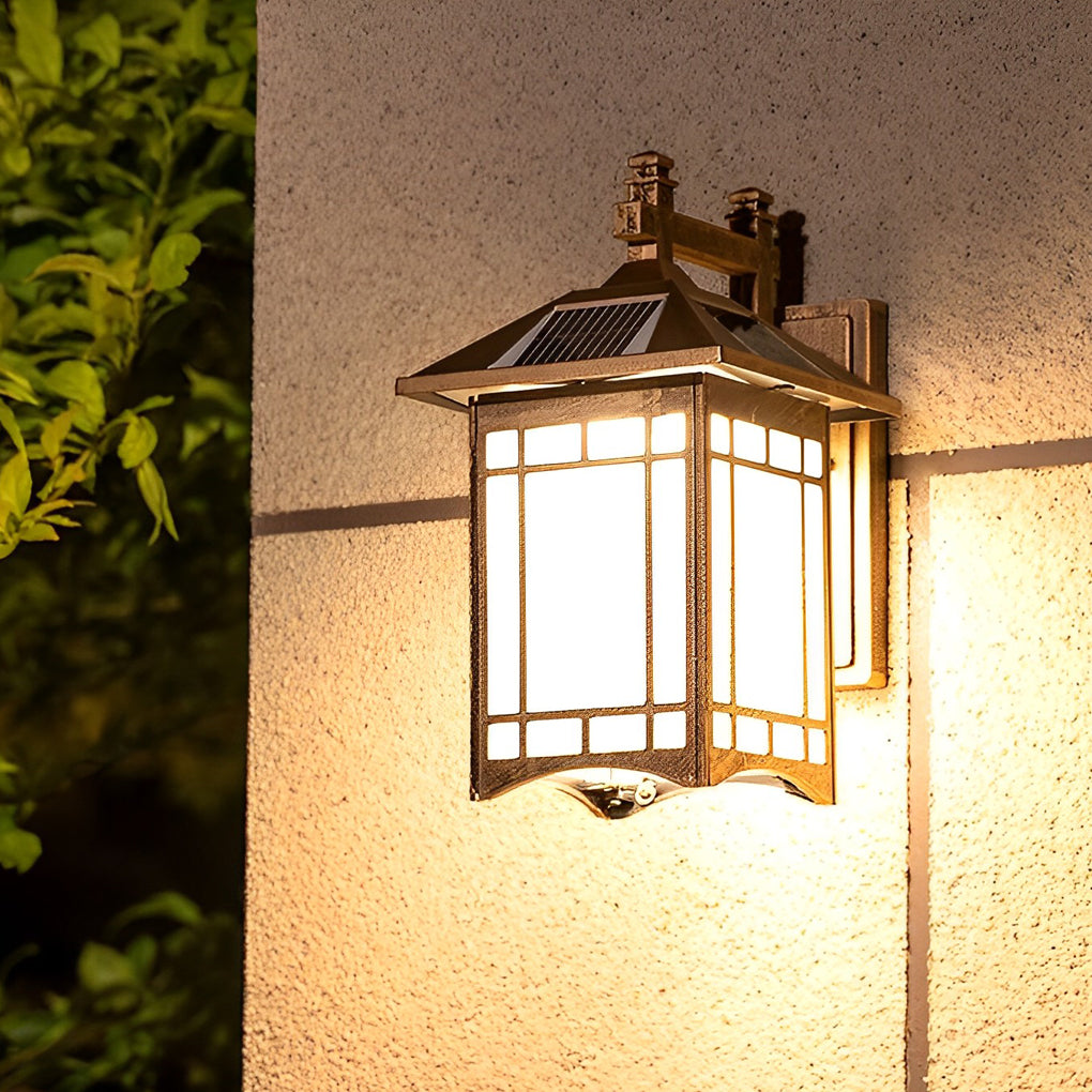 Solar LED Outdoor Wall Lamp with Remote - Modern Industrial Design