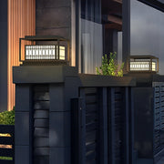 Square Industrial LED Outdoor Post Light - Waterproof Black Metal