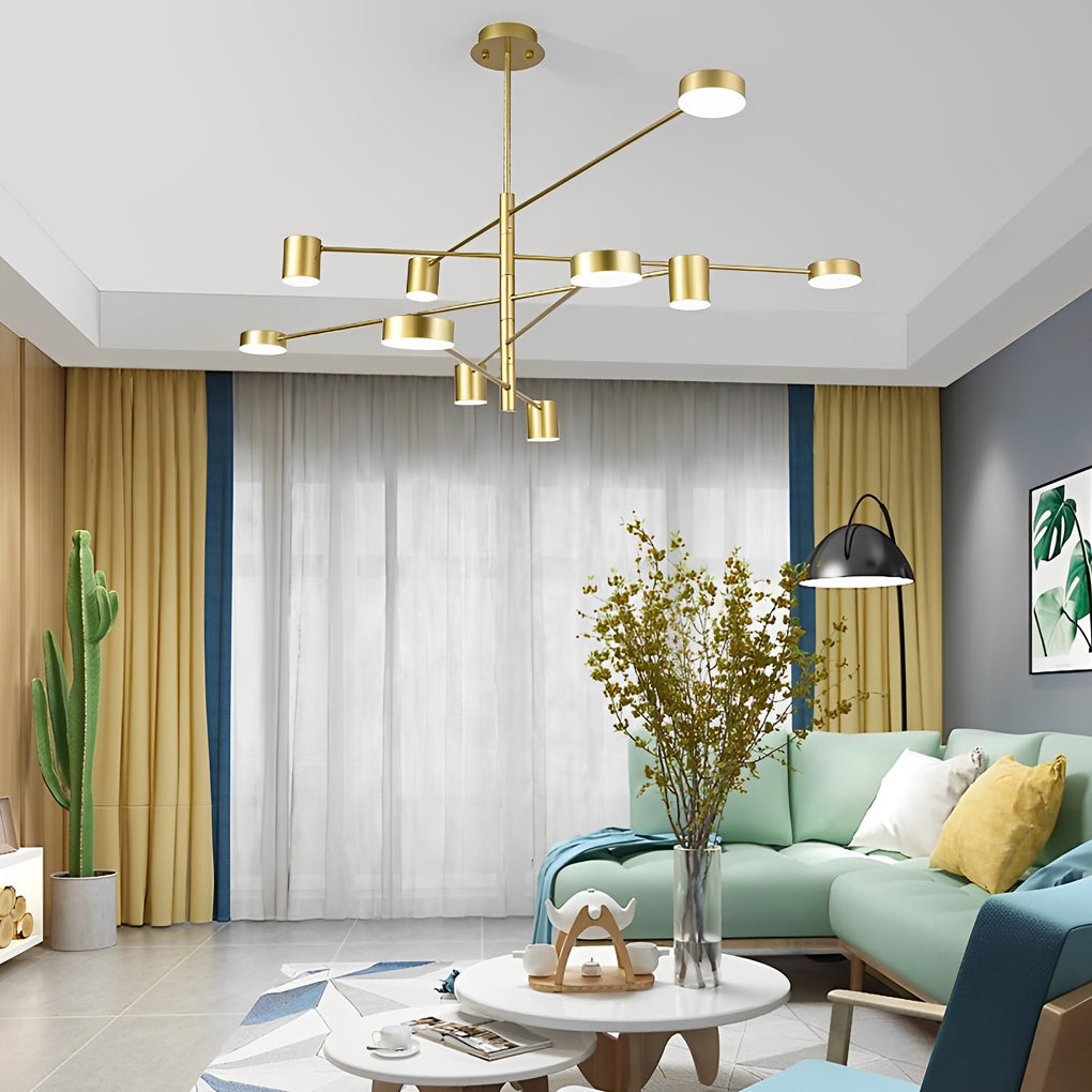 Nordic Geometric Pendant Light - Metal & Acrylic LED Chandelier
