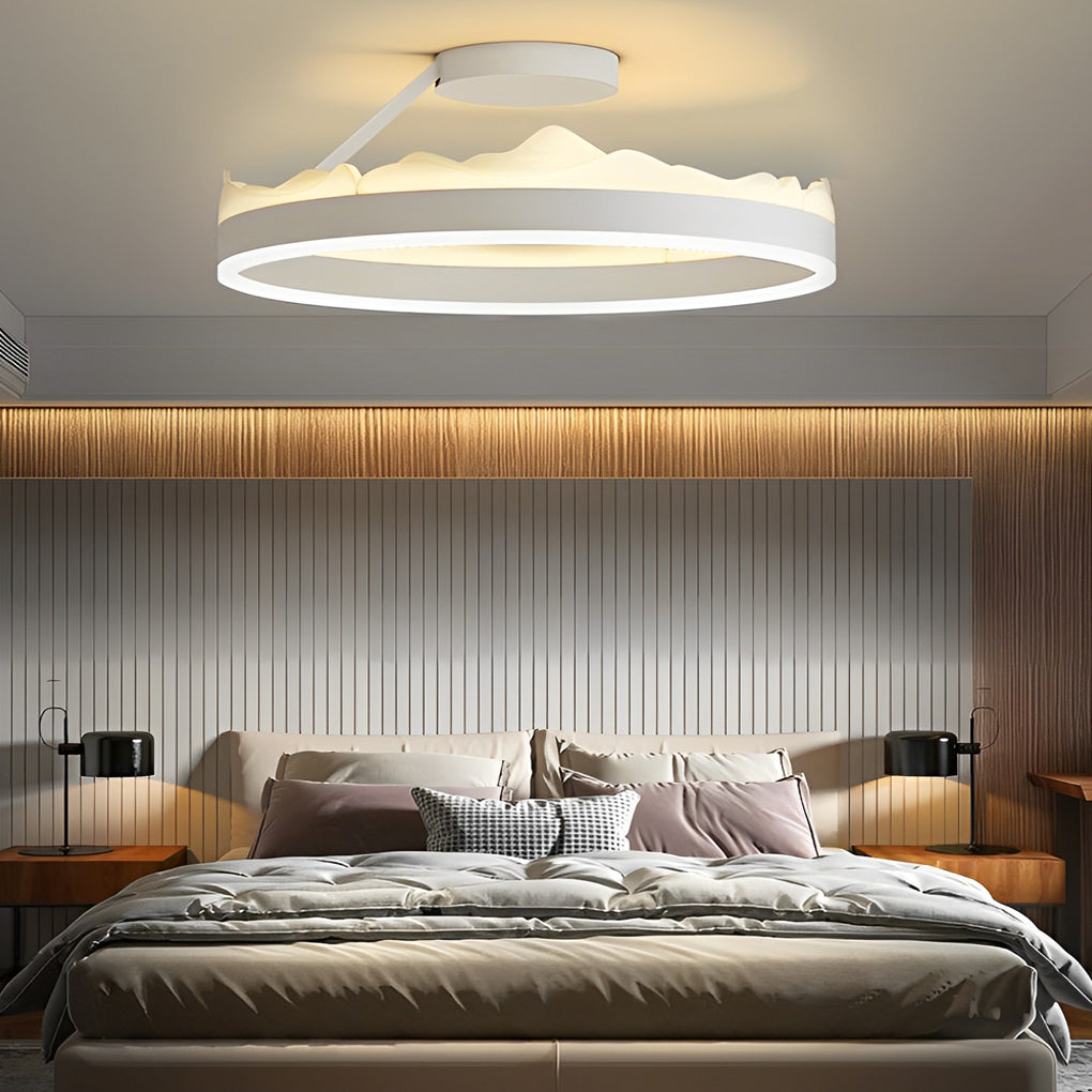 Modern Round LED Flush Mount Ceiling Light with Stepless Dimming