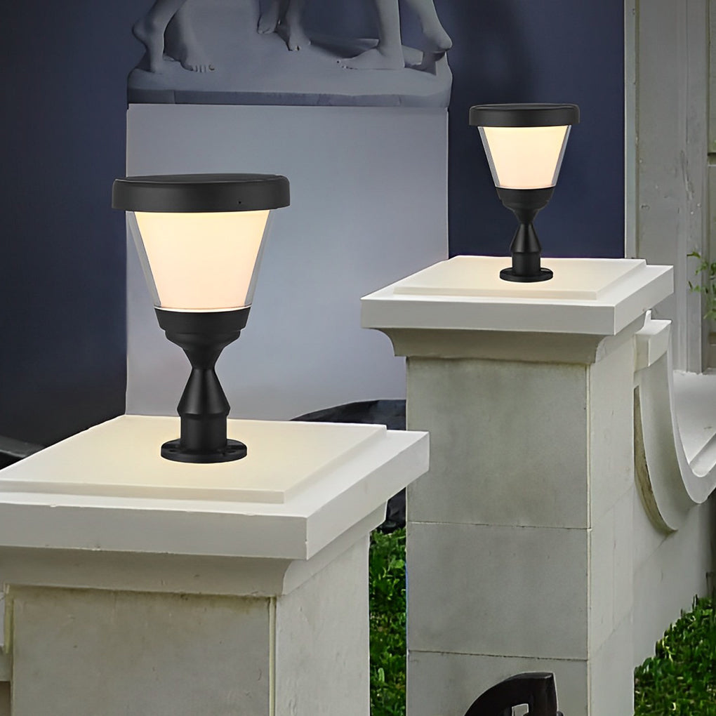 Modern Solar Fence Post Cap Light - Waterproof Aluminum Outdoor