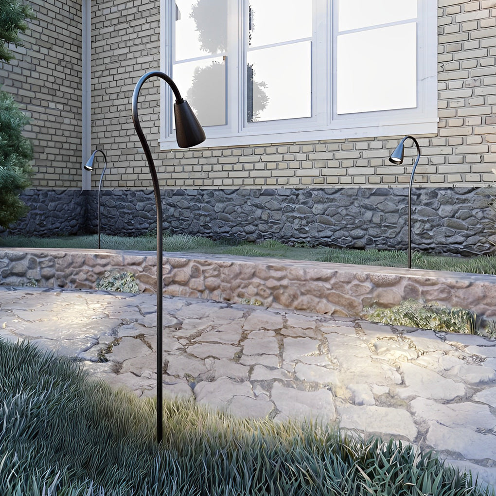 Modern Arched Gooseneck Pathway Lights - Waterproof LED Outdoor
